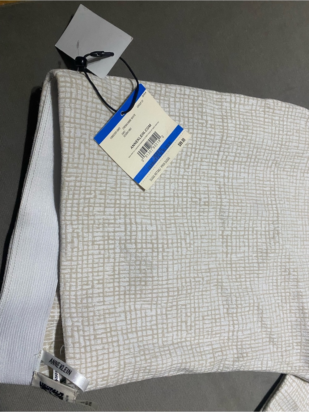 Anne Klein Cream Textured Straight Leg Pants
